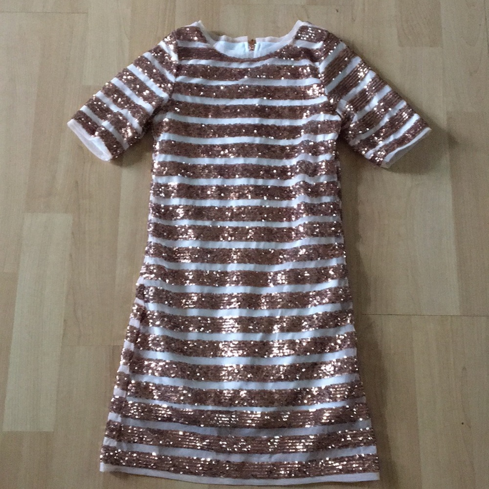 Beautiful simple copper sequin dressy dress